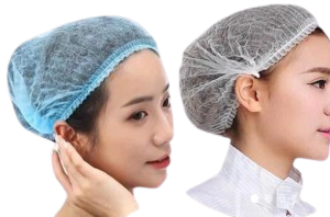 Cofia-gorro clinico tradicional blanco y azul