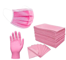 Pack Pink Babero-Mascarilla-Guante