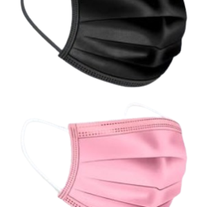 Mascarilla Tres Pliegues Rosa Y Negro