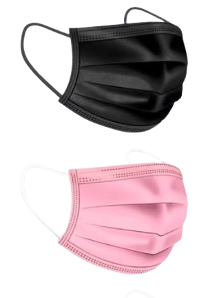 Mascarilla Tres Pliegues Rosa Y Negro