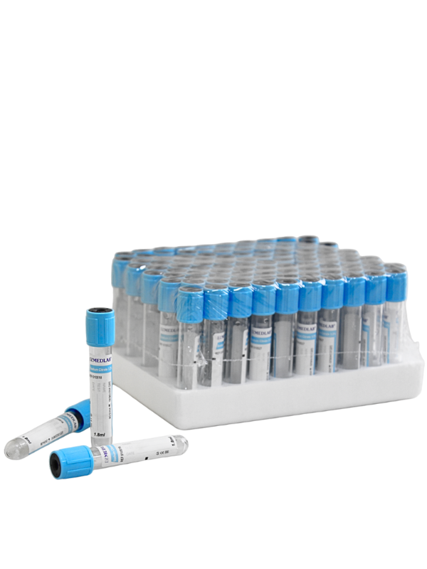 Tubo Celeste, con Citrato 3.2%, 2.7ml y 4.5ml